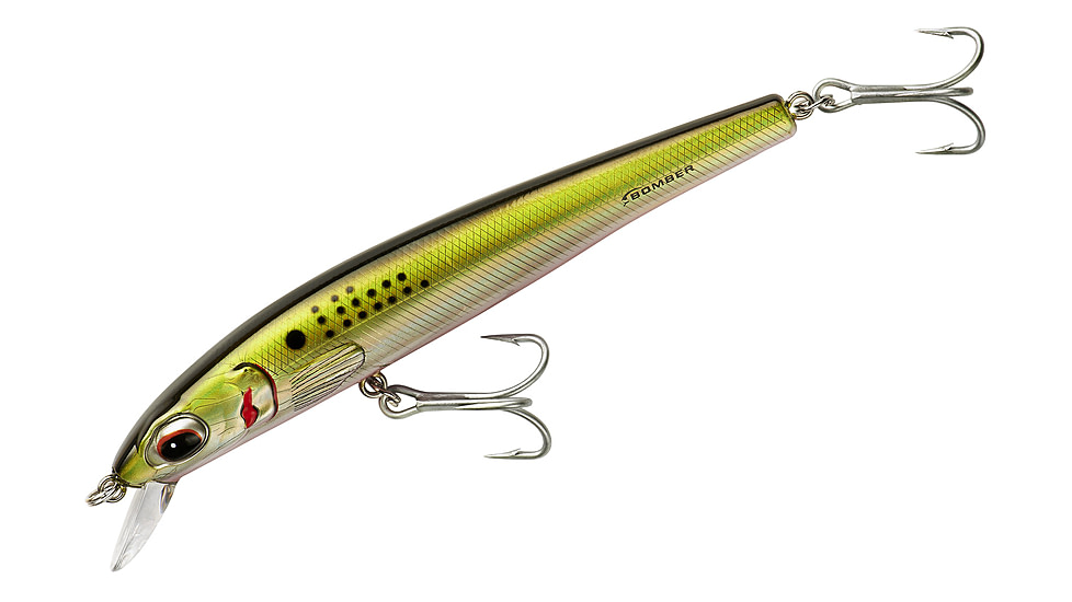 Bomber Long Shot Slender Minnow, 7in, 1-3/4oz, Menhaden, BSWLS7335