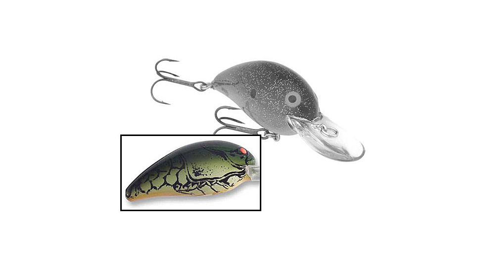 Bomber Model 4A Crankbait, 2 5/8in, 5/16oz, Dark Green Crawdad, B04AXC2
