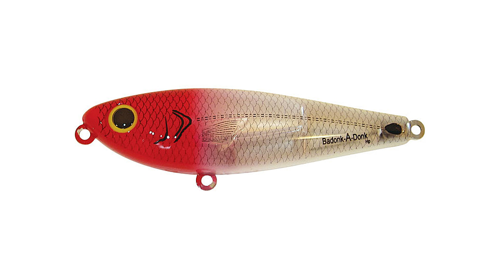 Bomber Saltwater SW Badonk Hi P Topwater Lure, 3,5in, 1/2oz, Red Head Flash, BSWDTH3345
