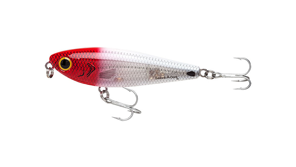 Bomber Saltwater SW Badonk Hi P Topwater Lure, 4in, 1/2oz, Red Head Flash, BSWDTH4345