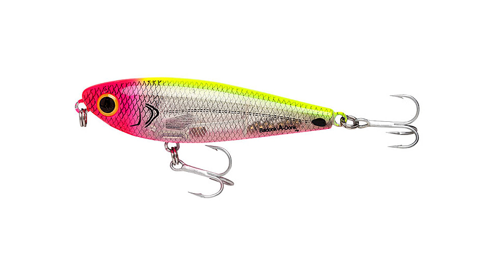 Bomber Saltwater SW Badonk Hi P Topwater Lure, 4in, 1/2oz, Silver Flash/Pk/Chrt, BSWDTH4348