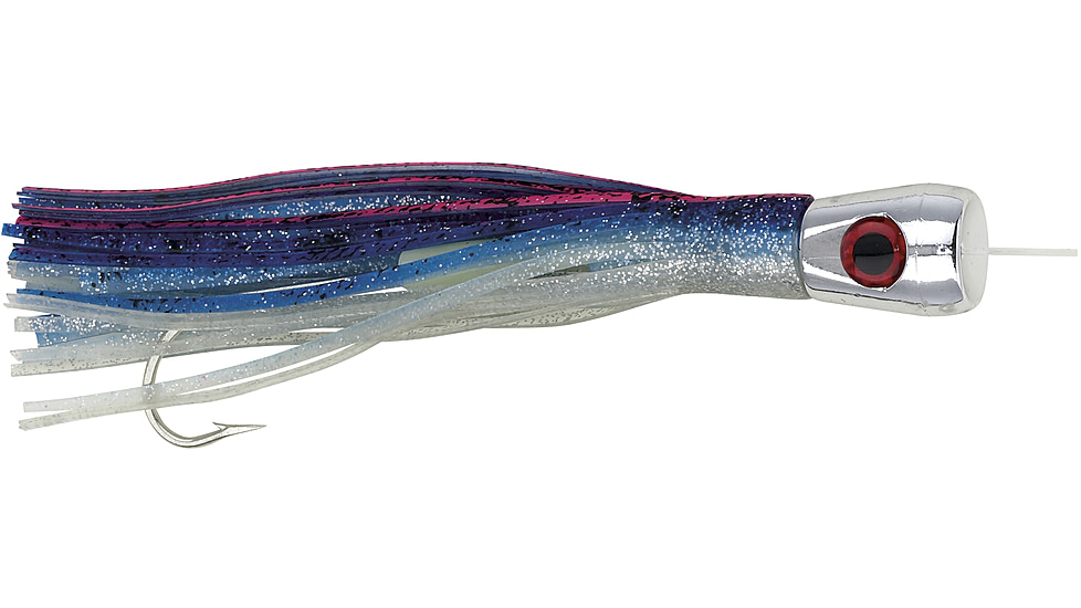 Boone Bait Hoo Lili Conical Head Rigged Trolling Lure, 7in, Blue/Silver/Pink, 61105
