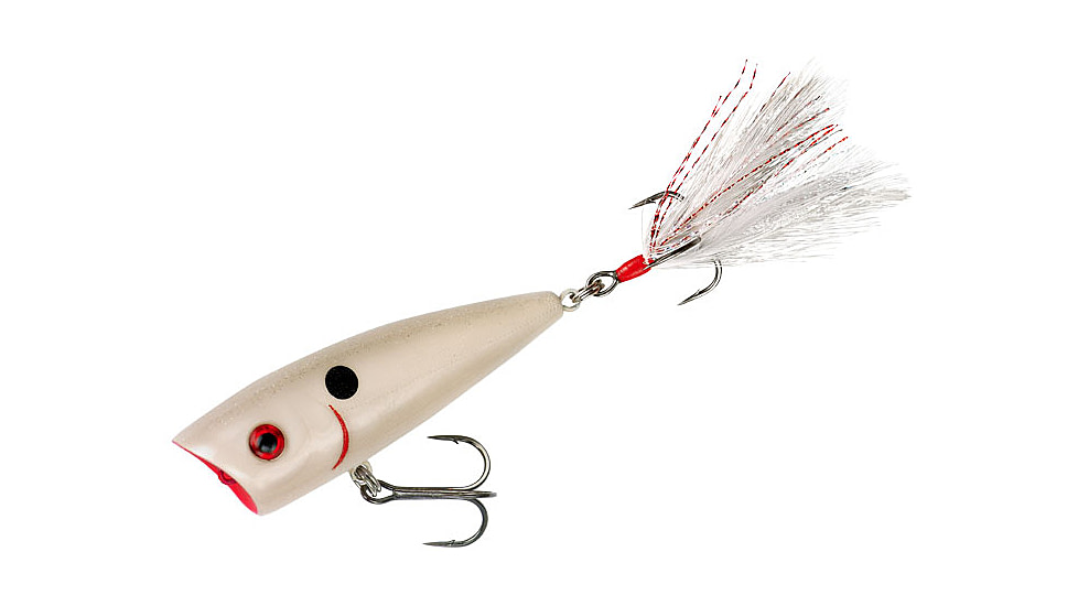 Booyah Boss Pop Topwater Popper, 3in, 3/8 oz, Bone Shiner, BYBP317