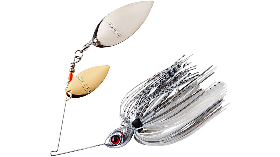 Booyah Counter Strike Double Willow Spinnerbait, 1/2oz, Chrome/Bya Shad, BYCSW12662