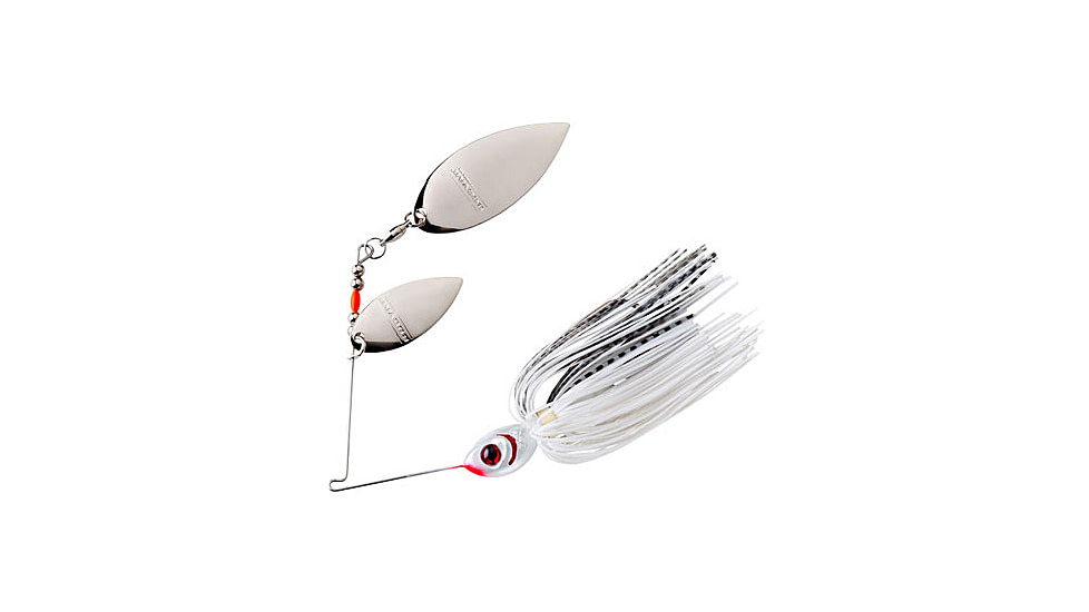 Booyah Counter Strike Double Willow Spinnerbait, 1/2oz, Pearl White/Silver White, BYCSW12658