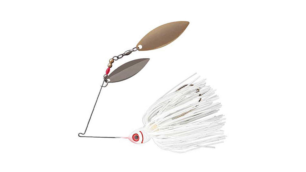 Booyah Counter Strike Double Willow Spinnerbait, 1/2oz, Snow White, BYCSW12615