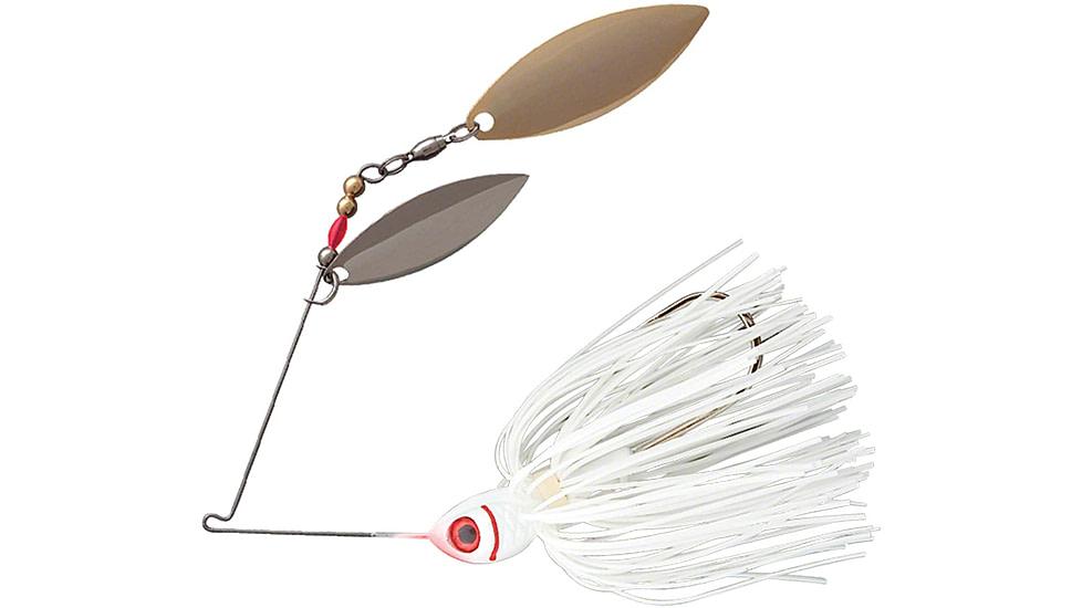 Booyah Counter Strike Double Willow Spinnerbait, 3/8oz, Snow White, BYCSW38615