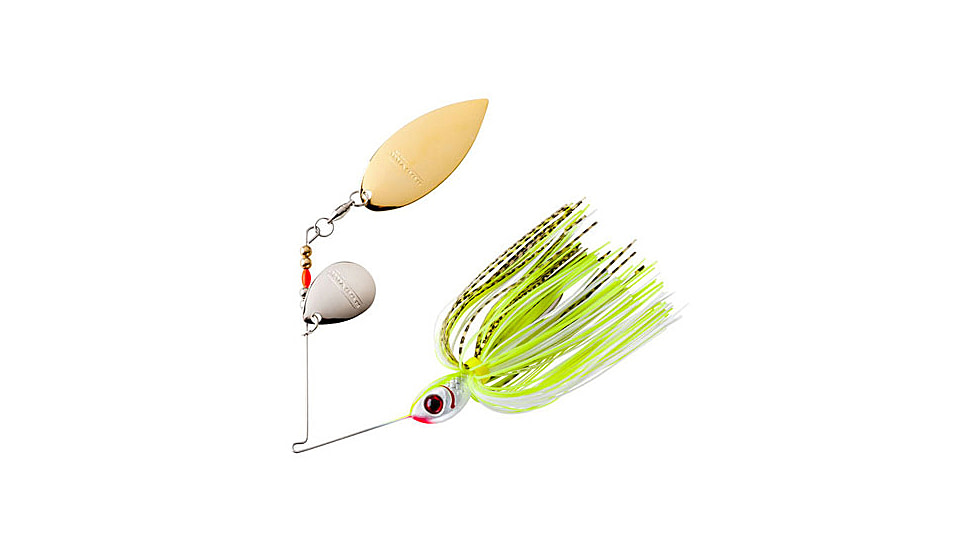 Booyah Counter Strike Tandem Spinnerbait, 1/2oz, Gold Scale ChartWhite, BYCST12660