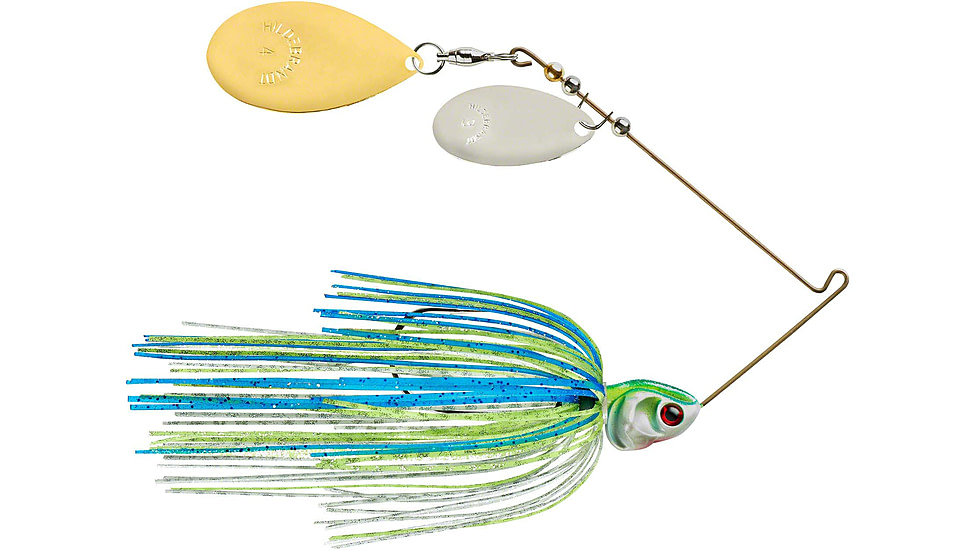 Booyah J.C. Covert Spinnerbait, 3/8oz, N/G Ind Wt/Chart/Blue, BYCVS38NGI730