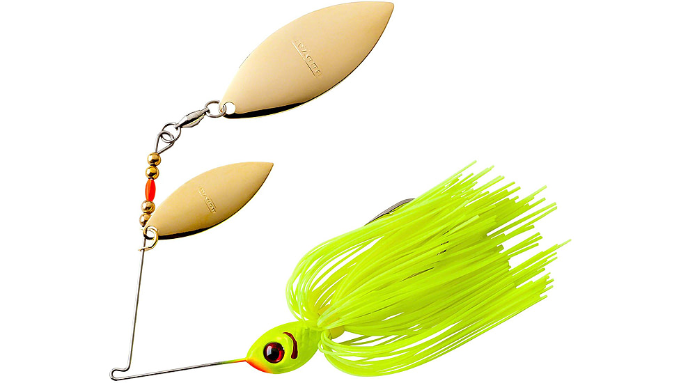 Booyah Double Willow Spinnerbait, 3/8oz, Chartreuse, BYBW38617