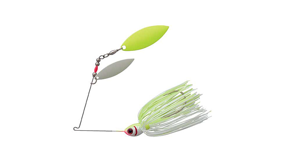 Booyah Glow Blade Willow Spinnerbait, 1/2oz, Chart Prl Wht/Wht Cha, BYGBW12616