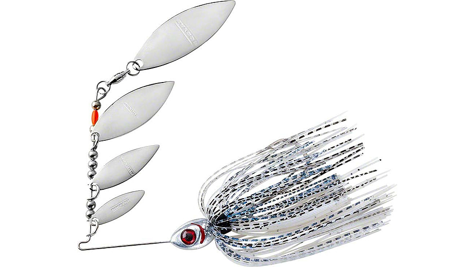 Booyah Super Shad Quad Blade Spinnerbait, 3/8oz, Purple Glimmer Shad, BYSS38610