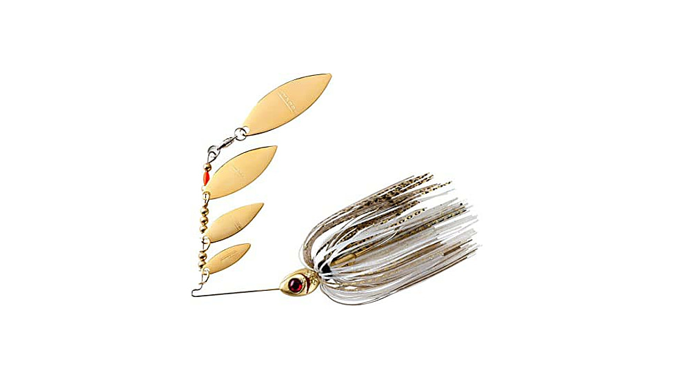 Booyah Super Shad Quad Blade Spinnerbait, 3/8oz, Golden Shiner, BYSS38611
