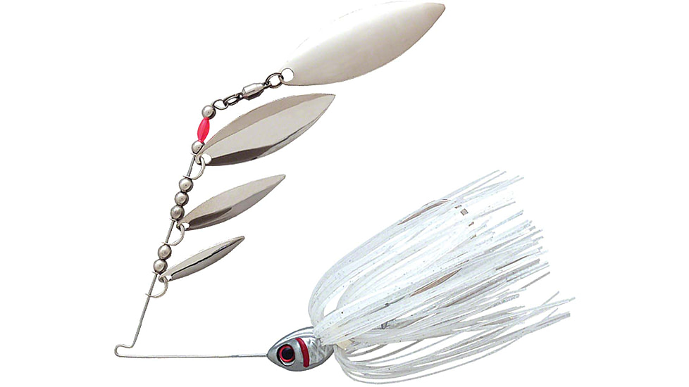Booyah Super Shad Quad Blade Spinnerbait, 3/8oz, Pearl Shiner, BYSS38609