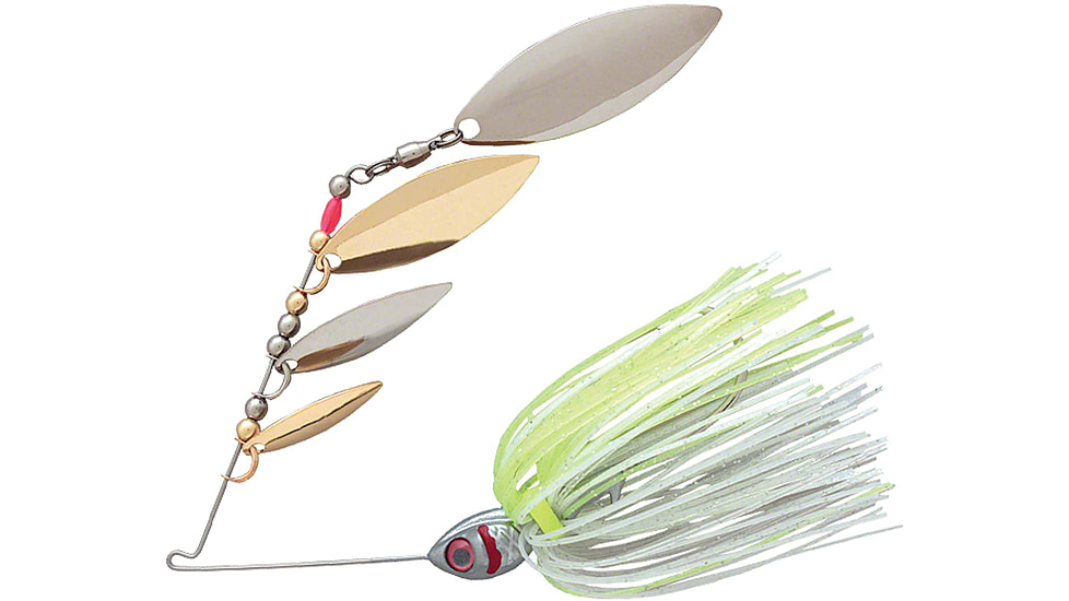 Booyah Super Shad Quad Blade Spinnerbait, 3/8oz, Silver Chartreuse, BYSS38612