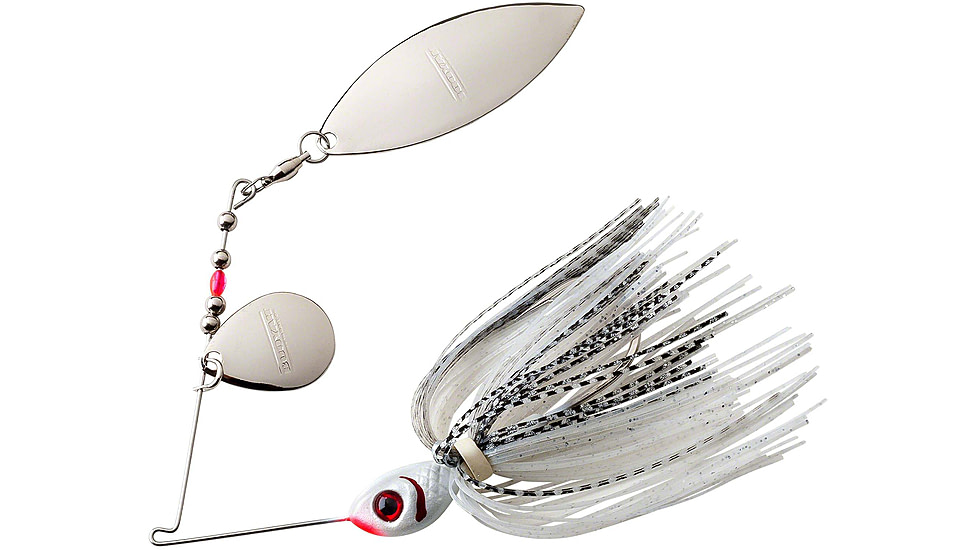 Booyah Tandem Blade Spinnerbait, 1/4oz, Wht/Silver Shad, BYBT14635