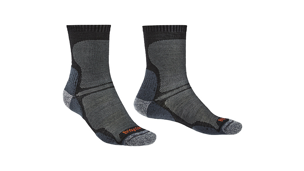 Bridgedale Hike Ultralight Merino Endurance Crew Socks - Mens, Black, Medium, 710099-845-M