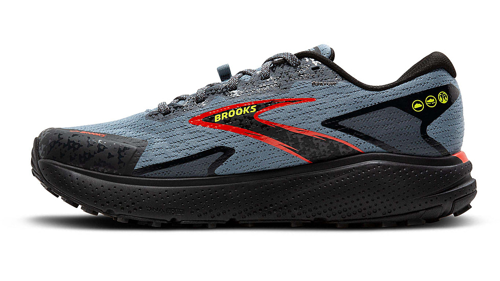Brooks Divide 5 Trailrunning Shoes - Mens, Citadel/Ebony/Lime, 11.5 US/Medium, 1104291D004.115