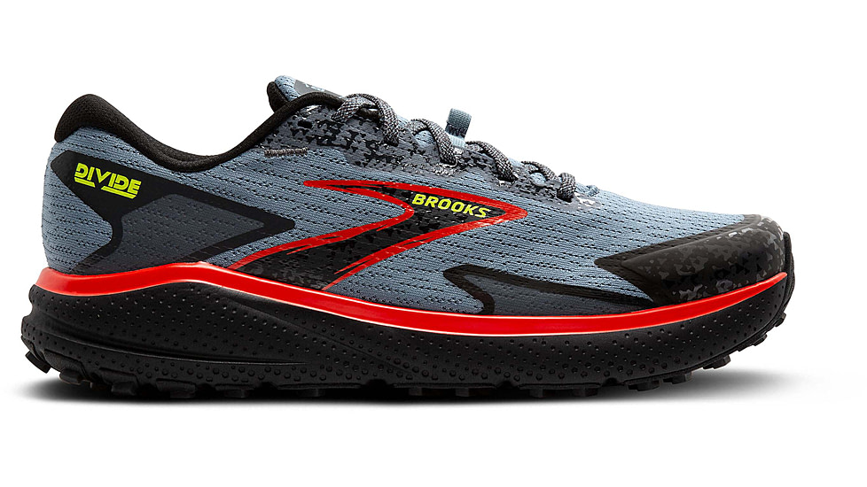 Brooks Divide 5 Trailrunning Shoes - Mens, Citadel/Ebony/Lime, 11.5 US/Medium, 1104291D004.115