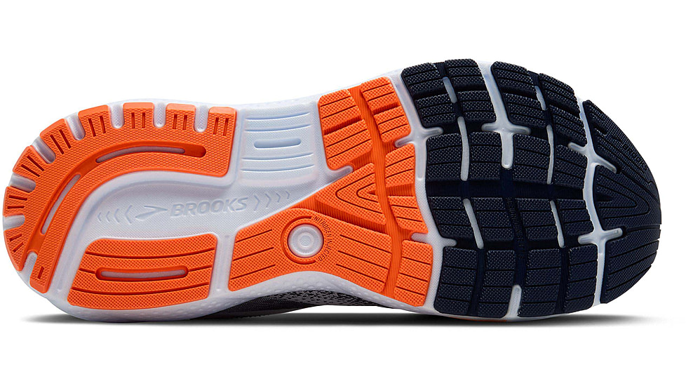 Brooks Ghost 16 Road Running Shoes - Mens, White/Peacoat/Orange, 9.5 US/Medium, 1104181D130.095