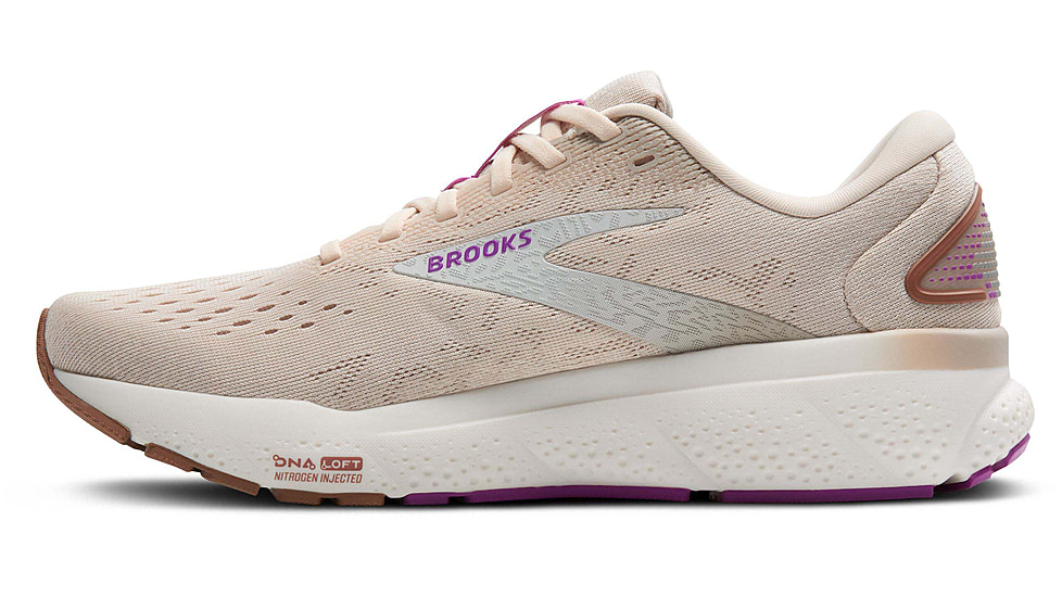 Brooks Ghost 16 Road Running Shoes - Womens, Almond Peach/Coconut/Purple, 8.5 US/Medium, 1204071B251.085