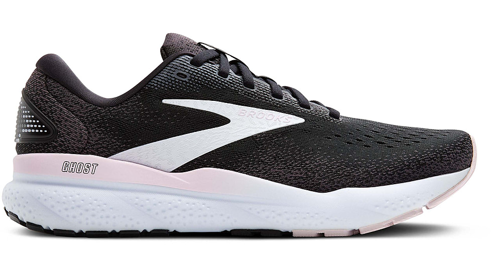 Brooks Ghost 16 Road Running Shoes - Womens, Black/White/Orchid Ice, 7.0 US/Medium, 1204071B077.070
