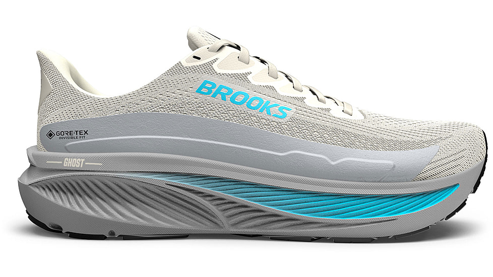 Brooks Ghost 17 GTX Road Running Shoes - Womens, Coconut/Oyster/Blue, 7, 1B, 1204511B138.070