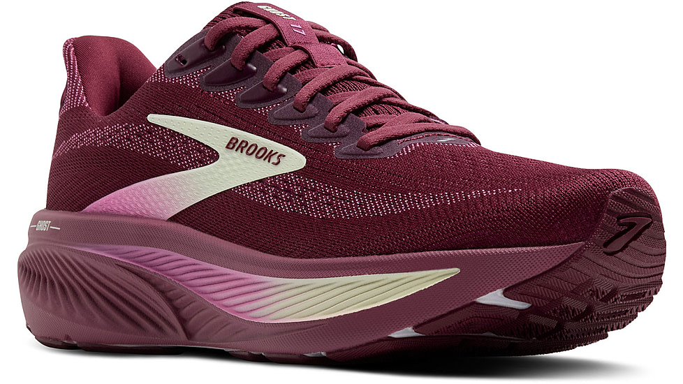 Brooks Ghost 17 Road Running Shoes - Womens, Burgundy/Pink/Green, 9.5, 1B, 1204311B581.095