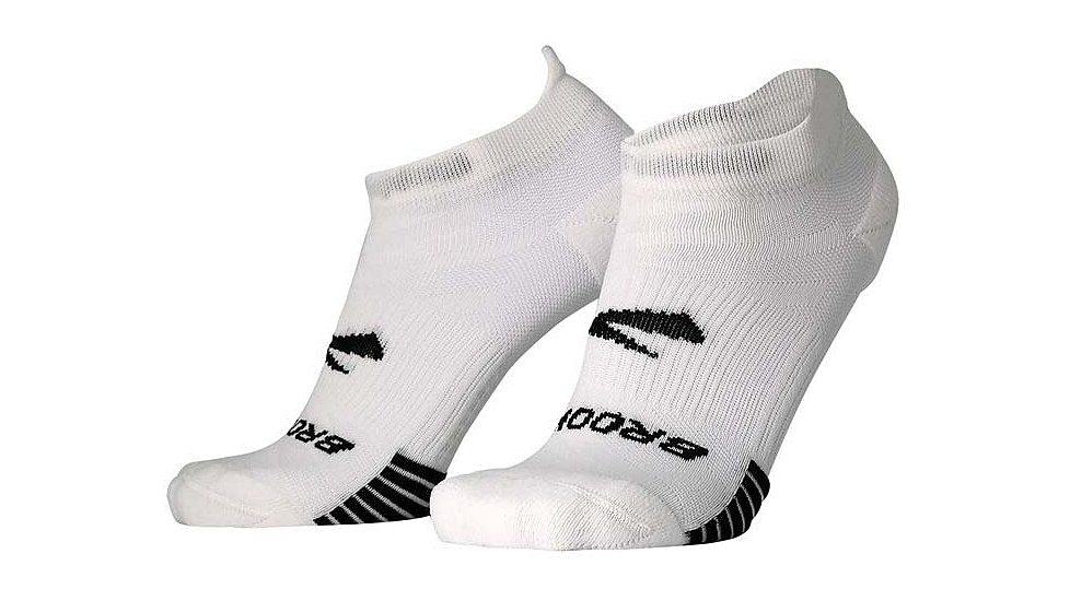 Brooks Ghost Lite No Show 2-Pack Sock, White, L, 280496100.035
