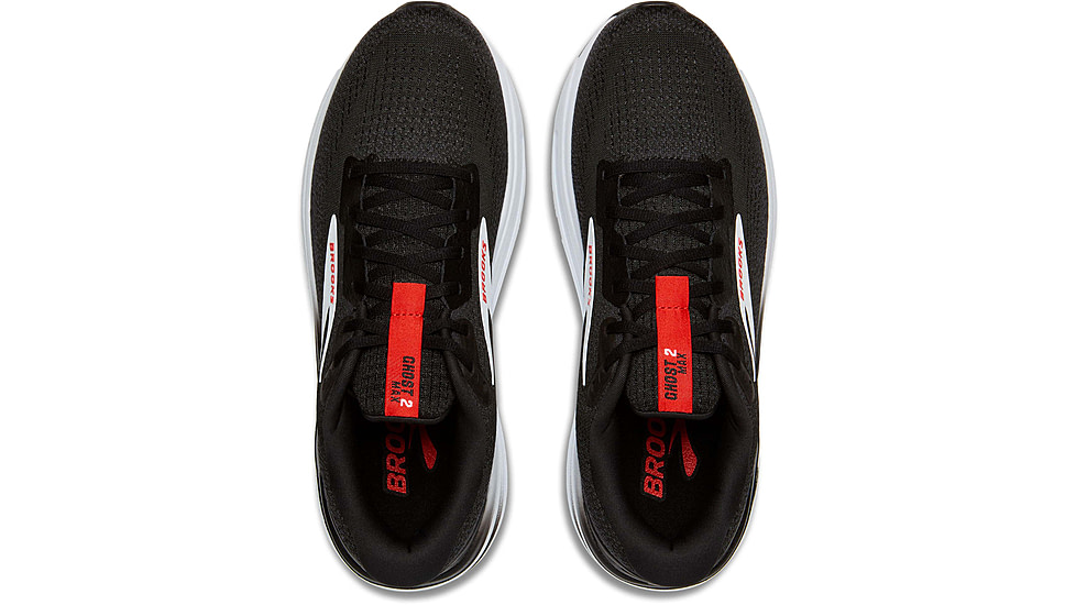 Brooks Ghost Max 2 Road Running Shoes - Mens, Black/White/Fiery Red, 10.0 US/Medium, 1104311D027.100