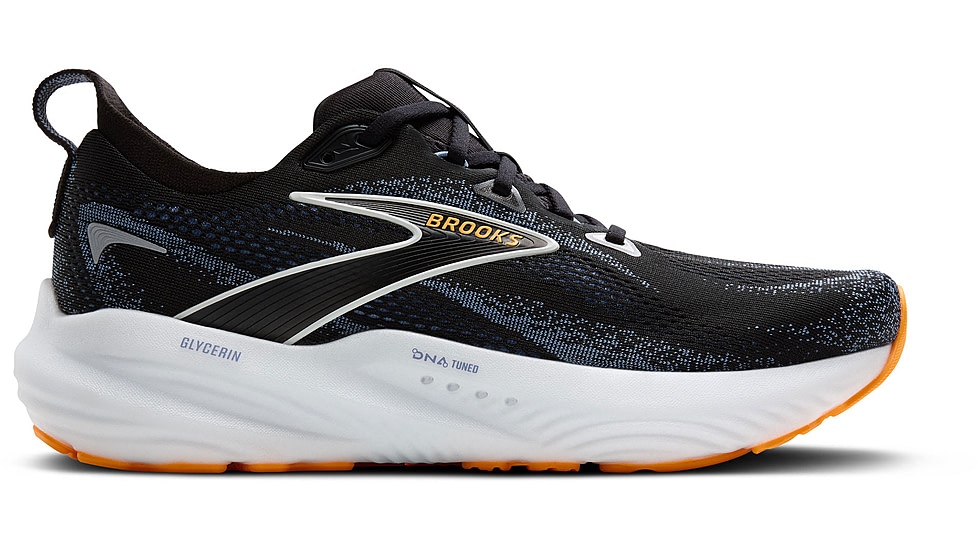 Brooks Glycerin 22 Road Running Shoes - Mens, Black/Country Blue/Orange Pop, 8, 1D, 1104451D013.080