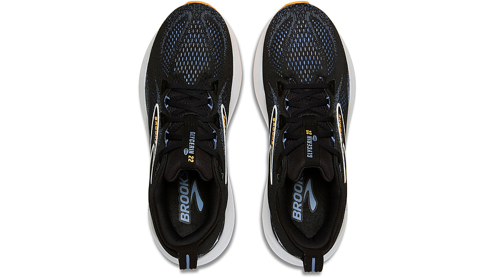 Brooks Glycerin 22 Road Running Shoes - Mens, Black/Country Blue/Orange Pop, 8, 1D, 1104451D013.080