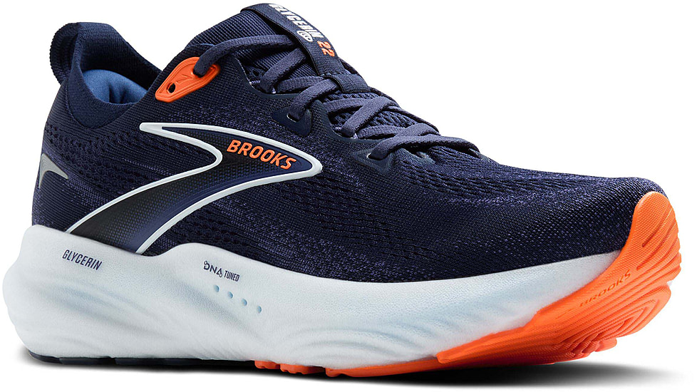 Brooks Glycerin 22 Road Running Shoes - Mens, Peacoat/Blue Ribbon/Orange, 10.0 US/Medium, 1104451D494.100
