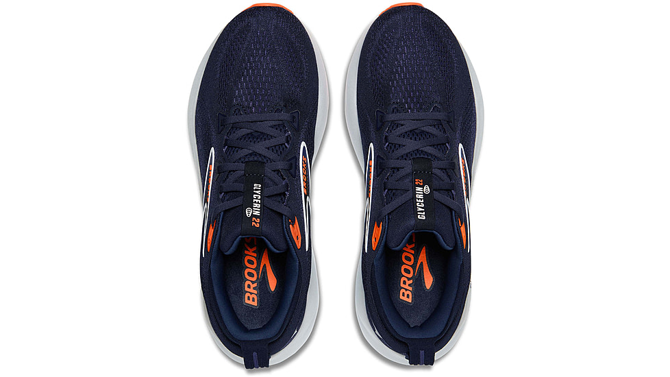 Brooks Glycerin 22 Road Running Shoes - Mens, Peacoat/Blue Ribbon/Orange, 10.0 US/Medium, 1104451D494.100