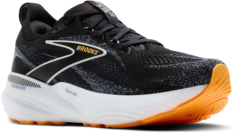 Brooks Glycerin GTS 22 Road Running Shoes - Mens, Black/Country Blue/Orange Pop, 11.0 US/Medium, 1104461D013.110