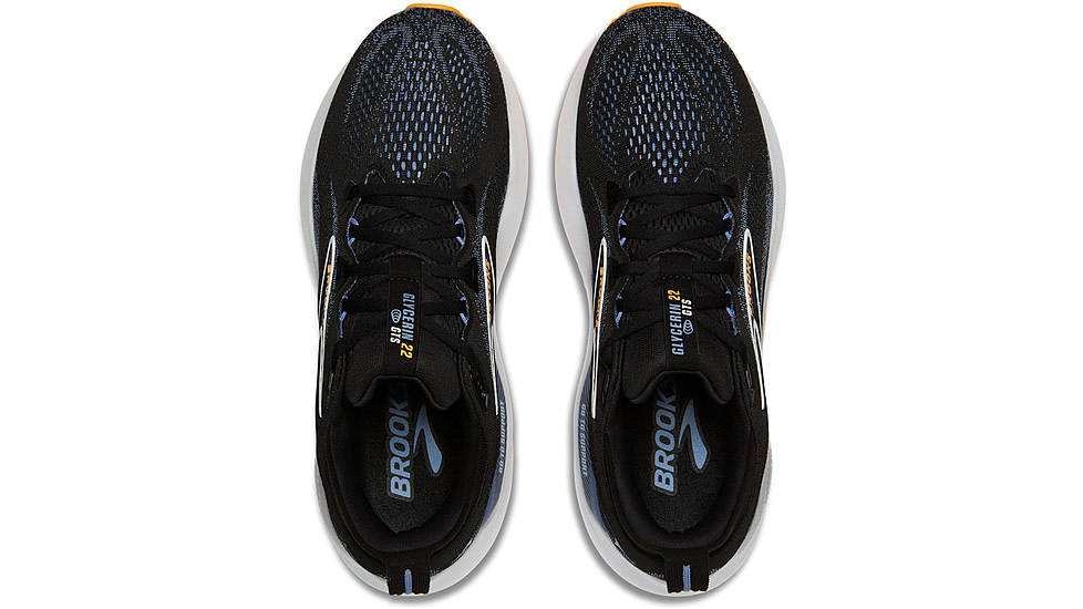 Brooks Glycerin GTS 22 Road Running Shoes - Mens, Black/Country Blue/Orange Pop, 11.0 US/Medium, 1104461D013.110