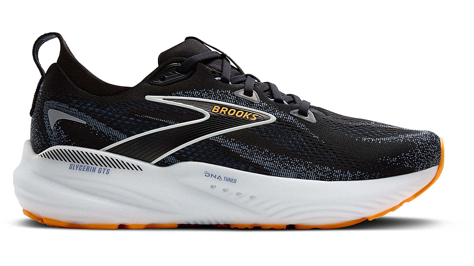 Brooks Glycerin GTS 22 Road Running Shoes - Mens, Black/Country Blue/Orange Pop, 11.0 US/Medium, 1104461D013.110