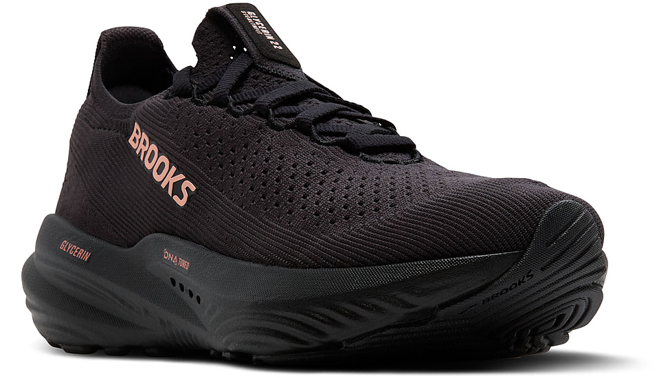 Brooks Glycerin StealthFit 22 Road Running Shoes - Womens, Black/Grey/Rose Gold, 6, 1B, 1204371B068.060