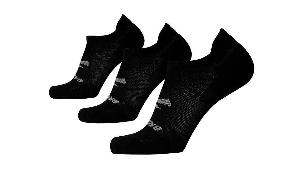 Brooks Run-In No Show 3-Pack Sock, Black, M, 280493001.030