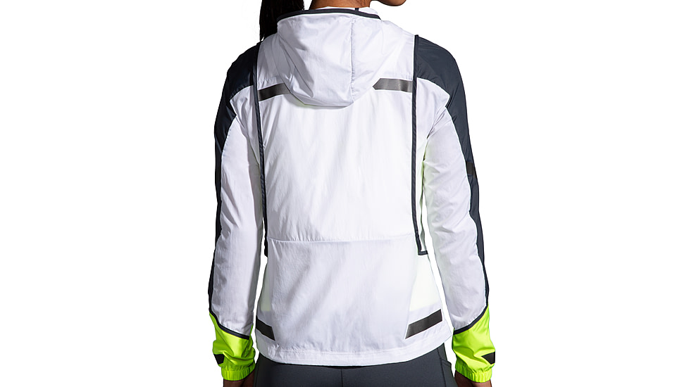 Brooks Run Visible Convertible Jacket - Womens, White/Asphalt/Nightlife, S, 221560134.025