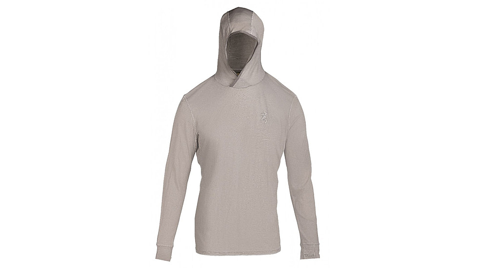 Browning 120 Merino Hooded Baselayer, Gray, 2XL, 3015357905