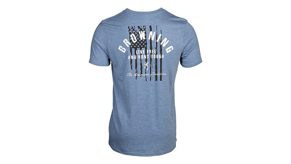 Browning Ss T-shirt Hunt Tough Blue Large