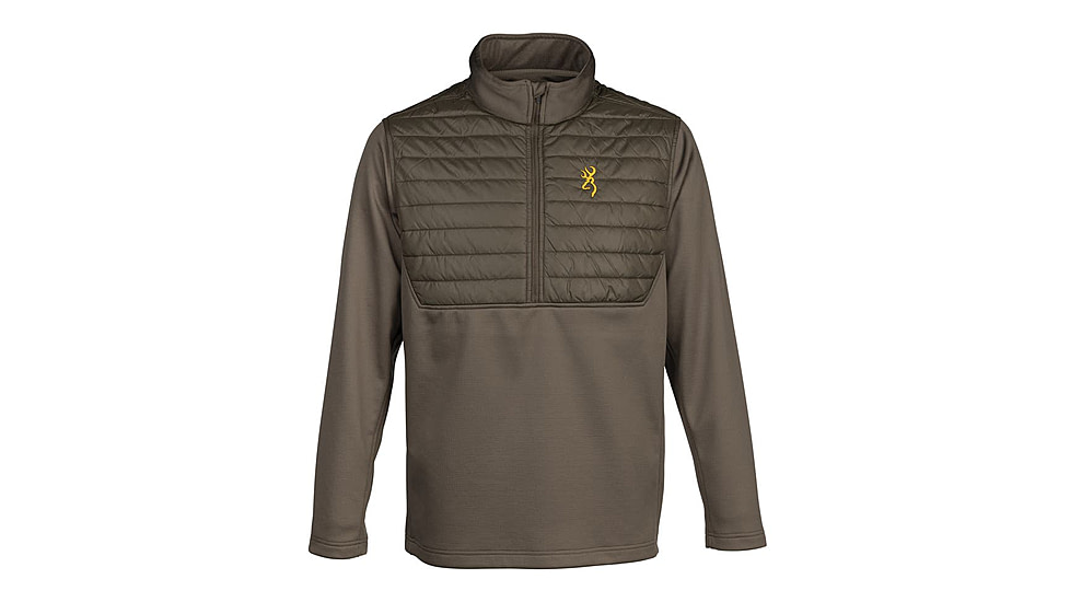 Browning Hybrid 1/4 Zip Baselayer Shirt - Mens, Extra Large, Major Brown, 3010969804