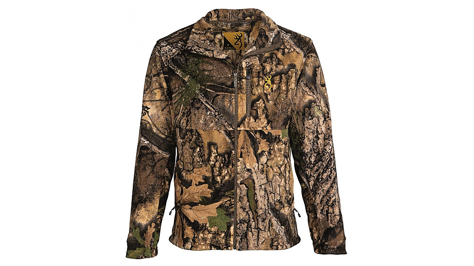 Browning Muted Fleece Jacket, RTAPS Camo, Small, 3040252101