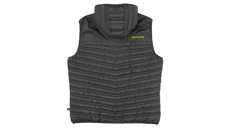 Browning Packable Puffer Hooded Vest - Mens, Carbon Gray, Small, 3053087901