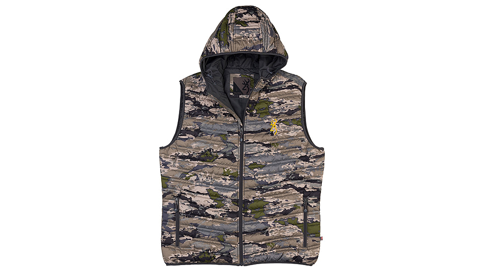 Browning Packable Puffer Hooded Vest - Mens, Ovix, Small, 3053083401