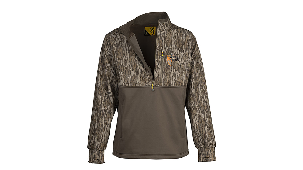 Browning Wicked Wing 1/4 Zip Smoothbore Pullover - Mens, Small, Mossy Oak Bottomland, 3012471901