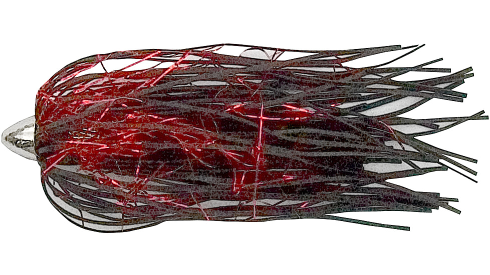 C&amp;H Lures King Buster Lure, 1/8 oz Head, Black/Red Mylar Skirt, 2.5 in, 3 Piece, CH-KB19