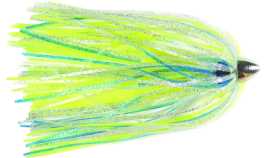 C&amp;H Lures King Buster Lure, 1/8 oz Head, Blue/Chartreuse/Silver Skirt, 2.5 in, 3 Piece, CH-KB28