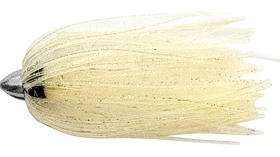 C&amp;H Lures King Buster Lure, 1/8 oz Head, Clear Silver Fleck/Pearl Skirt, 2.5 in, 3 Piece, CH-KB26